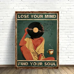 "Lose Your Mind Find Your Soul", high-definition canvas decorative painting 11.8* 15.7inch (30* 40cm ) with wooden frame -- modern home decor, can be directly hung in the living room or bedroom