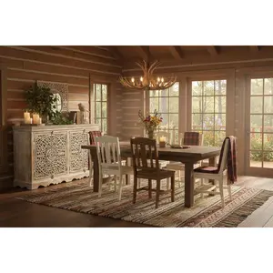 Carved Wooden 4-Door Sideboard