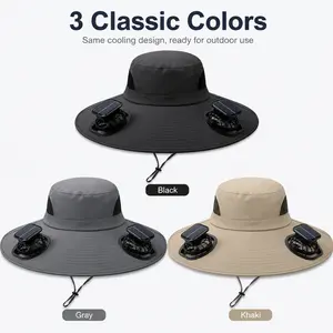 Solar Powered Fan Party Hat USB Rechargeable Detachable Cooling Cap Breathable Mesh for Men Women Summer Beach Camping Hiking Gardening Travel