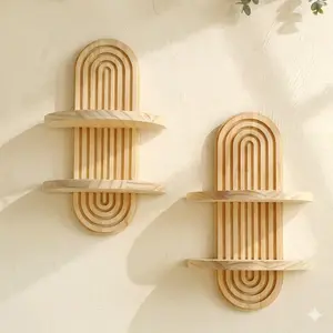 Boho Shelves, Arched Wall Shelf, Floating Shelf for Home Decor, Wall Display for Vases, Modern Aesthetic Storage Solution