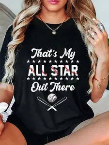 100% Cotton Unisex That's My All Star Out There Baseball Player Mom Dad Cute T-Shirt
