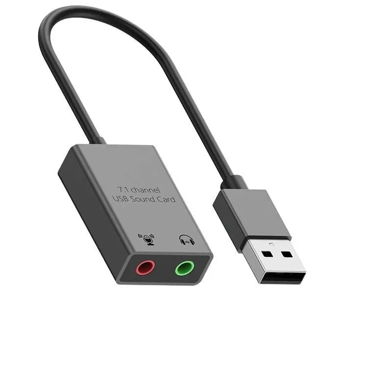External USB sound card for computers, analog audio, enhances sound quality on laptops