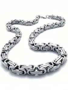 Hip Hop Men's Necklace, Cuban Stainless Steel Necklace, Cuban Link Design, Byzantine Chain Unique Jewelry Accessory, Perfect Gift for Him