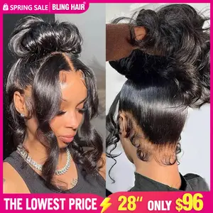 Bling Hair 360 Lace Front Wigs Human Hair 180% Density HD Transparent Body Wave Lace Front Wigs Human Hair Pre Plucked 360 Lace Frontal Wigs for Women SpringStatements