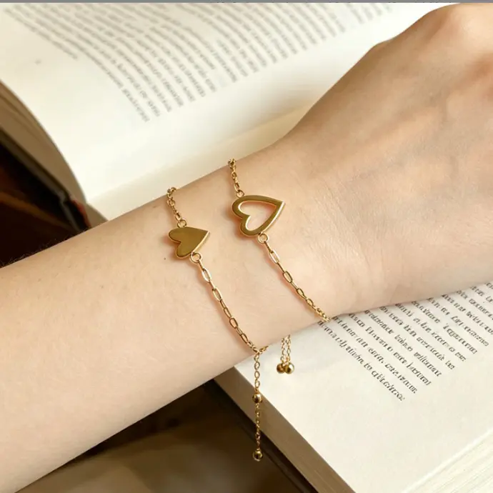 Couples' 2-Piece Matching Bracelets - Minimalist Hollow Heart Adjustable Cord, Metal Coating, 22cm/8.66in Unisex Jewelry for Anniversary, Birthday, Party, Daily Wear, Friends, Sliding Closure, Dimensions, Parties, Silver, Symbol Of Friendship