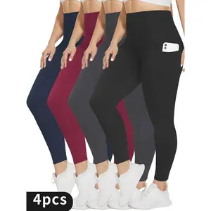 Size Up 4-Piece Hip-Lifting Tights – High-Waist Deep-Pocket Yoga Pants | Designed to slim and prevent thigh/curve squatting in the abdominal area GARMENTARY