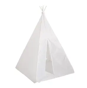 35 1/4" x 55" White Polyester Teepee Sleepover tents