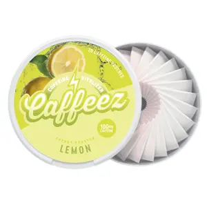 CAFFEEZ™ Lemon Energy Pouches - Zesty Citrus Flavor with 100mg Caffeine & 250mg Guarana - Sugar-Free & Nicotine-Free - Pocket-Sized Convenience - 20 Pouches