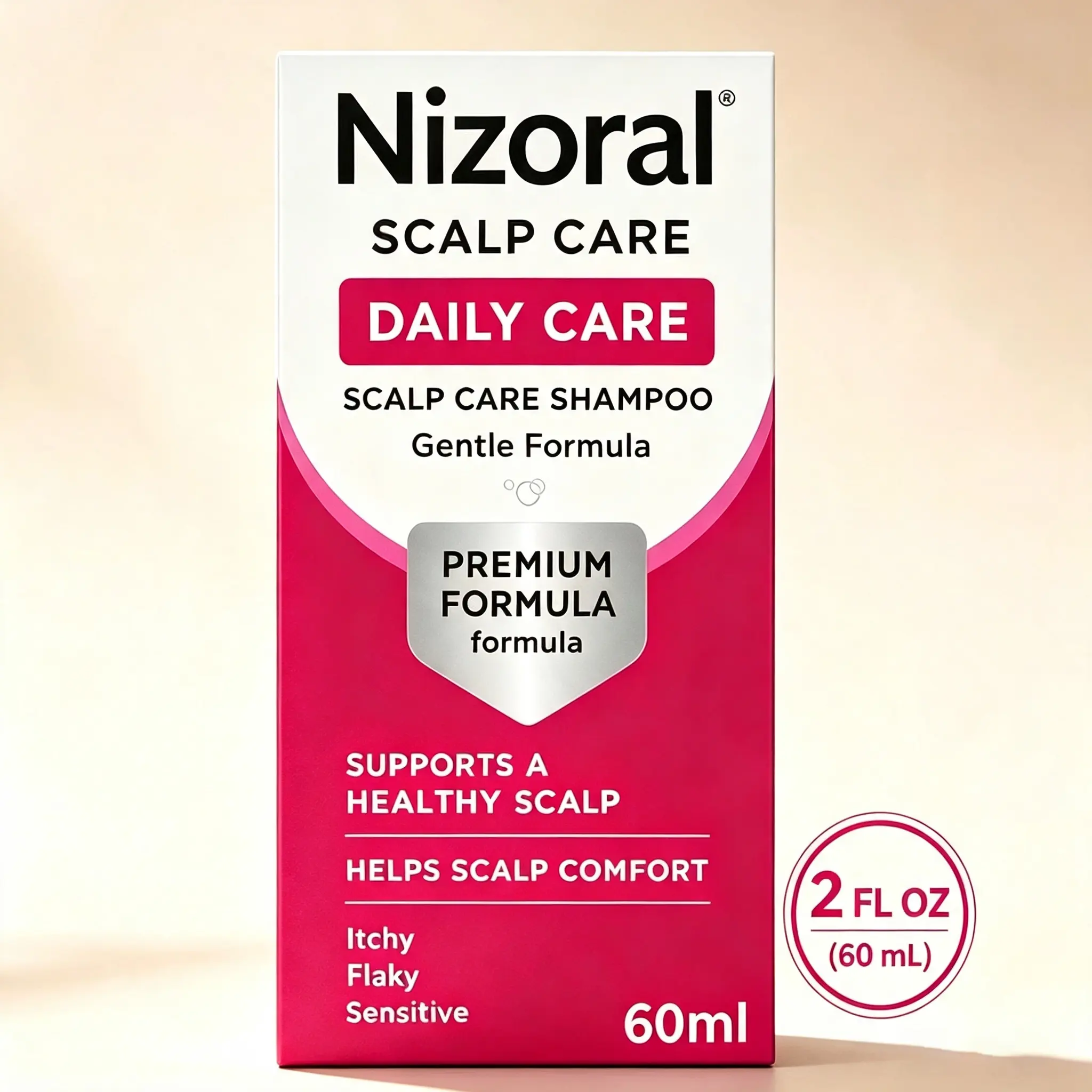 Nizoral Exclusive Scalp Care Shampoo 2 fl oz (60 mL) – Gentle Cleansing Hair Wash for Daily Scalp & Hair Care, Fresh Feeling Formula