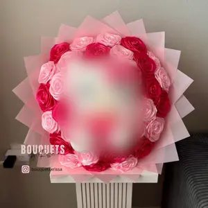 Kitty Eternal Rose Bouquet - hot pink, baby pink, plush