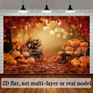 1pc 2D Flat banner, Maple Leaf Floral Background Decoration Background Photo Props, Polyester Banner Decor, Home Decor, Room Decor, christmas decorations, halloween decorations outdoor, fall decor, Ornaments Flower White