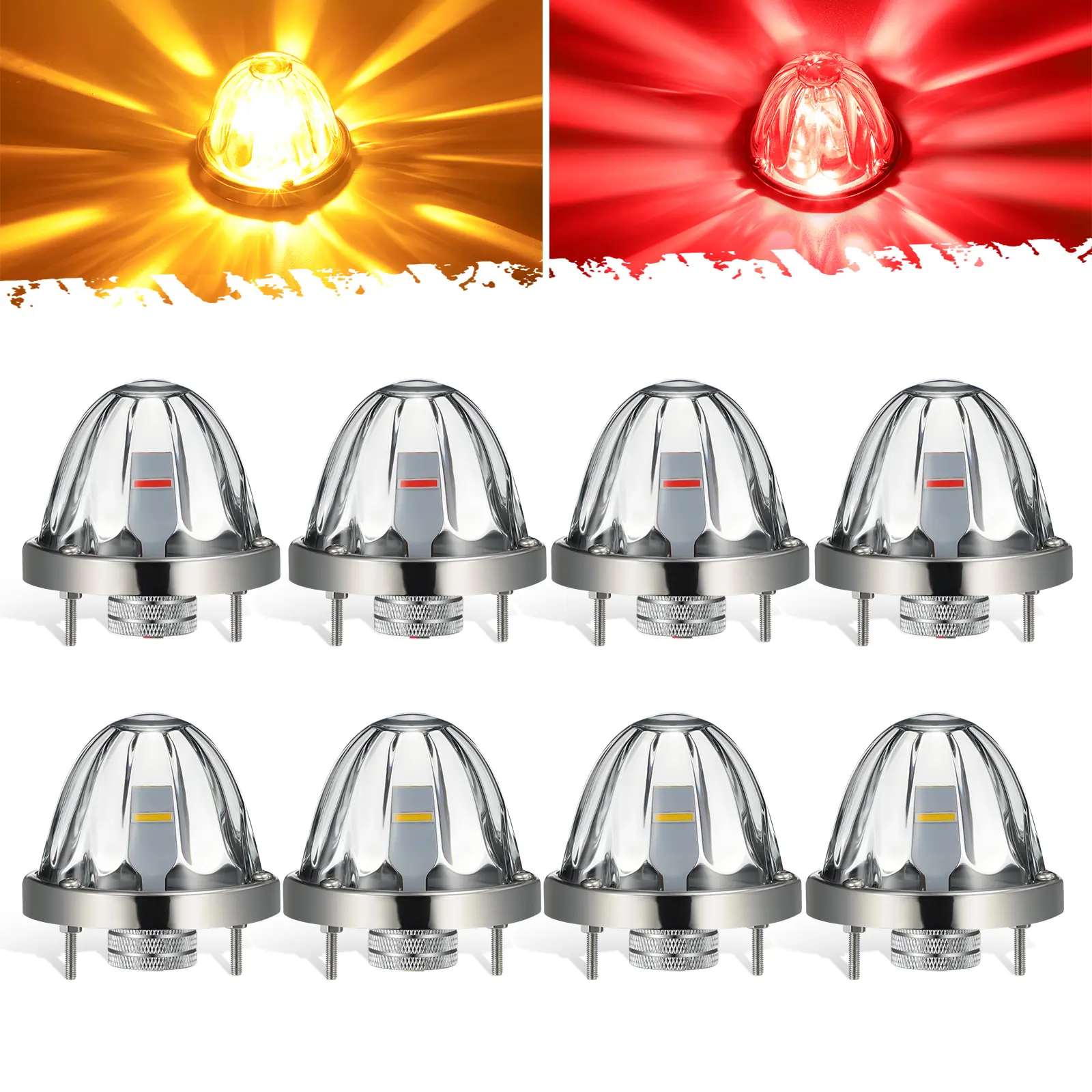 Amber / Red-8 Pieces