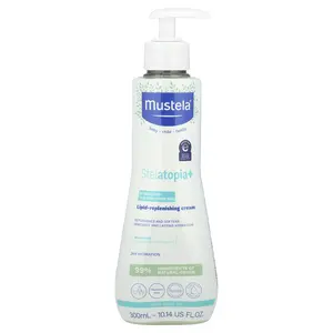 Mustela Family, Stelatopia+ Lipid-Replenishing Cream, Extremely Dry to Eczema-Prone Skin, 10.14 fl oz (300 ml) | HSA/FSA Eligible