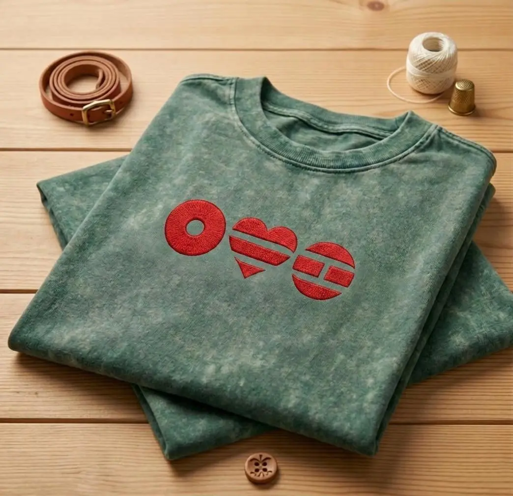 Vintage Washed Embroidered Graphic T-Shirt – Minimal Streetwear Tee (Unisex)