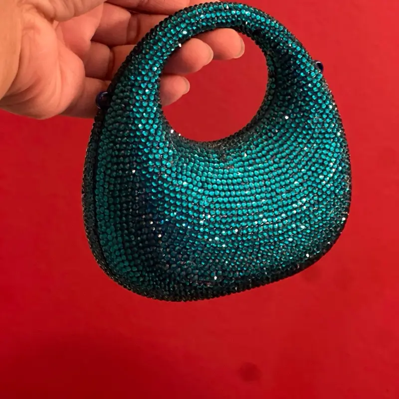 Blue Rhinestone Clutch