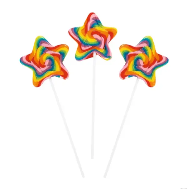 Star-Shaped Swirl Lollipops - 12 Pc