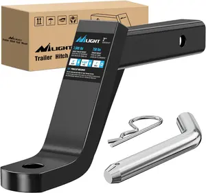 Nilight Trailer Hitch Ball Mount with 5/8" Hitch Pin Clip Fits 2 Inch Receiver Square 7500 lbs 6" Drop 4-3/4” Rise 1” Hole Gloss Black Powder Coast Motorcycles Atvs, Gross Trailer Weight Capacity