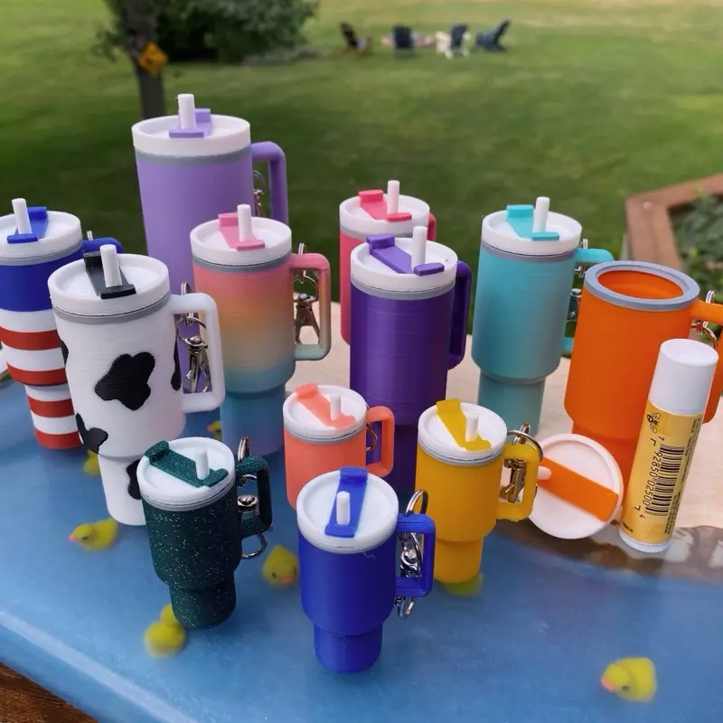 Miniature Tumbler Keychains With Twist Off Lid To Store Small Accessories, Medication, Change, Chapstick, Jewelry - 3 Sizes Tons Of Colors