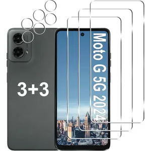 [3+3 Pack] Moto G 5G 2024 Screen Protector + Camera Lens Protector, 9H Hardness, Anti Scratch, Easy Installation, Bubble Free, HD