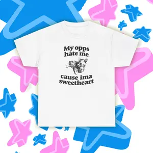 My Opps Hate Me Cause Ima Sweetheart Cute Cat Funny Meme T-Shirt