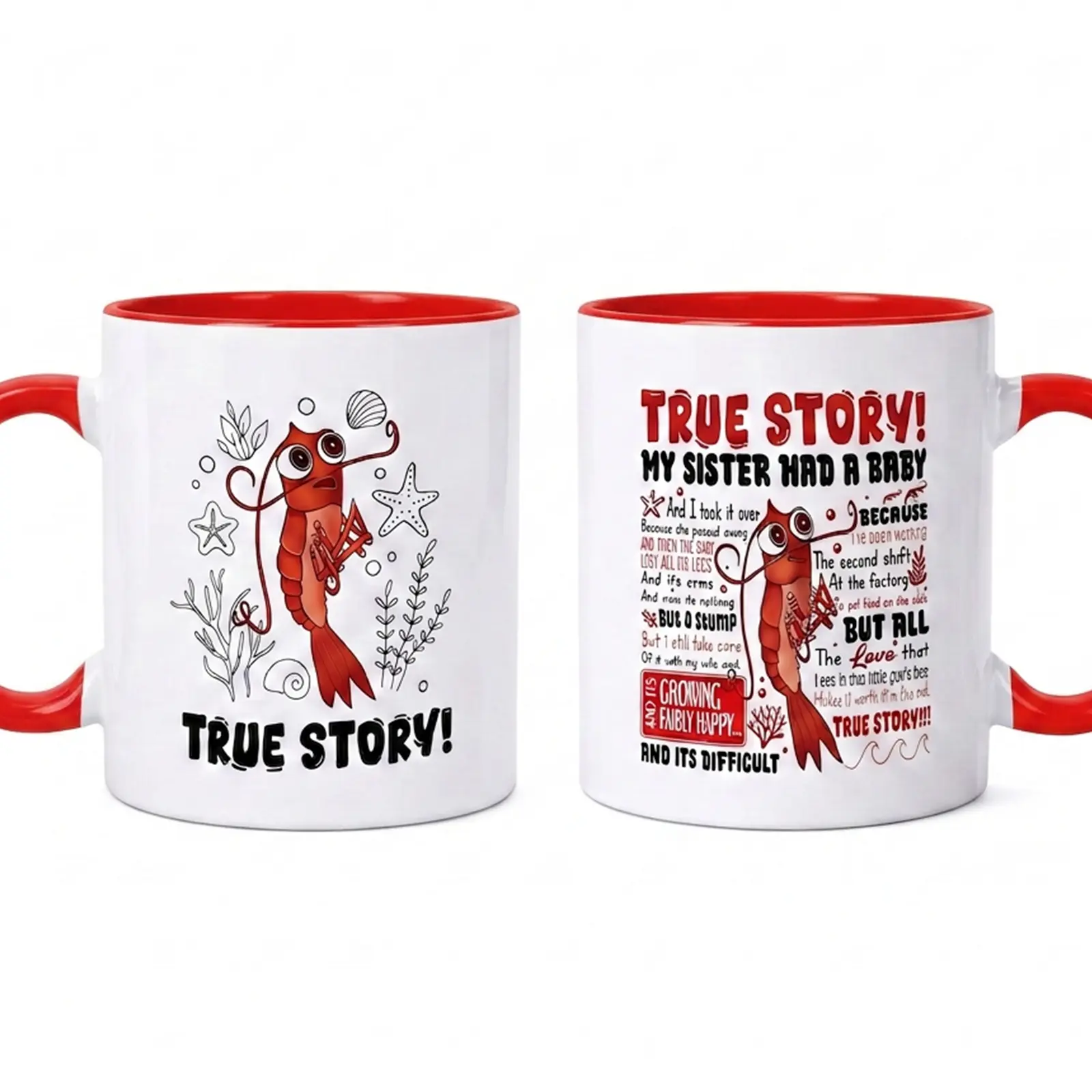 Poor Shrimp Mug, Funny Meme, True Story, Movie Quotes Coffee Cup, 11oz Tea Cup, 15oz Large White Ceramic Mug, Coffee Cup, Kitchen Drinkware, Gift for Friends, summervibes
