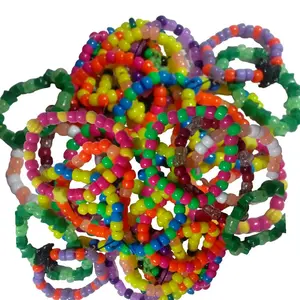 10 Mystery Kandi Single Bracelets With Pony Beads Could have letters, Animals, Hearts, Stars EDC Made to Order