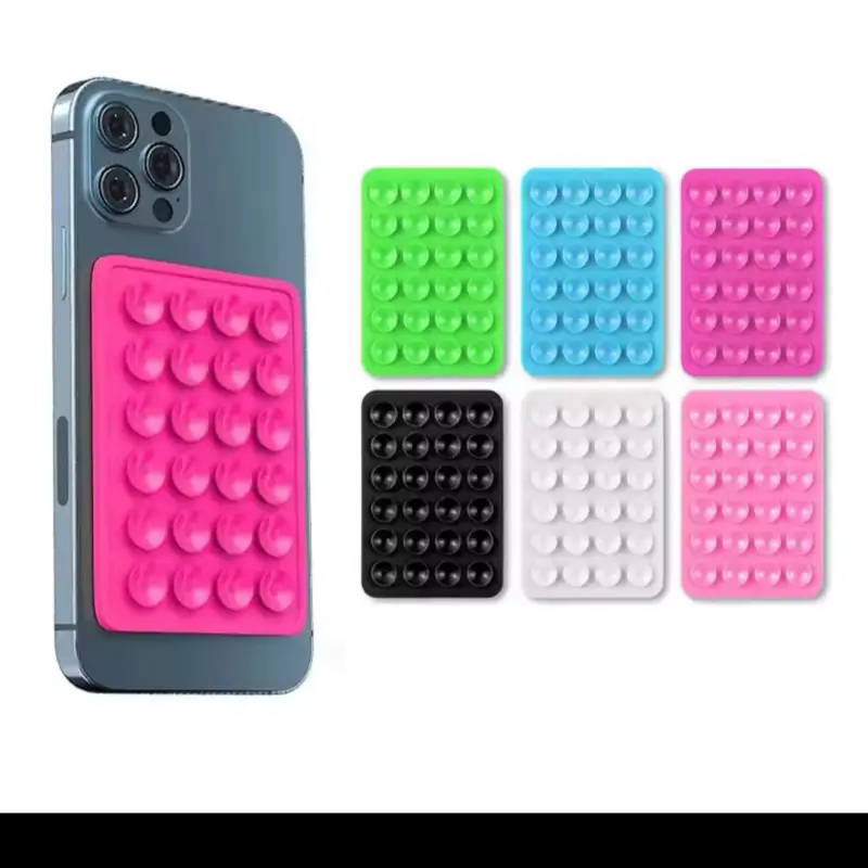 Hands-Free Phone Mount with Strong Suction and Grippy Silicon Adhesive for iPhone/Android - Perfect for Shower, Mirror, and Fidgeting