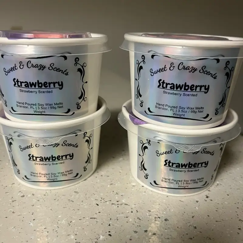 Strawberry Soy Wax Melts 3.5oz | Long-Lasting Fruity Wax Melts | Hand-Poured Soy Wax | Home Fragrance | Wax Warmer Melts