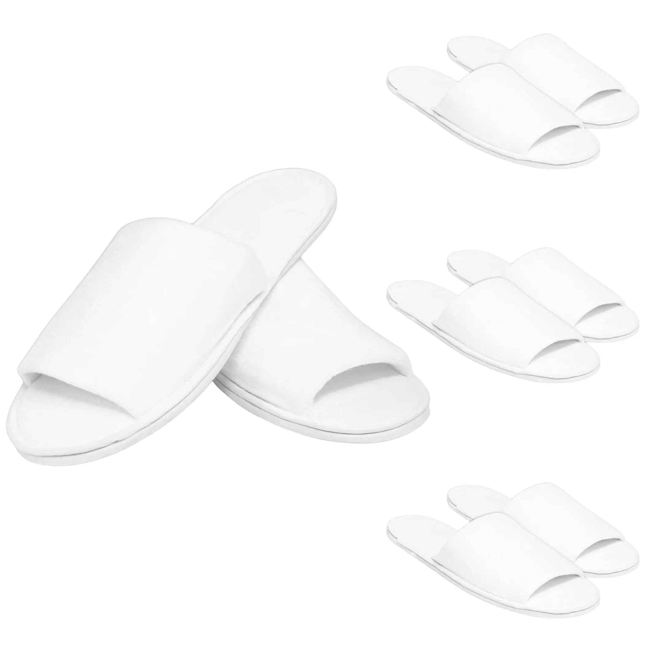 4 Pairs Luxury Disposable Guest Slippers, Thick Cushioned Open-Toe Slippers, Premium Indoor House Slippers for Guests, Airbnb, Vacation Rentals, Hotels, Salons & Home