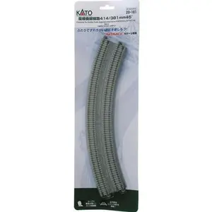Kato N 20181 Unitrack Concrete Tie Double Super-Elevated 15"/19" Radius 45-Degree Curved Track (2)
