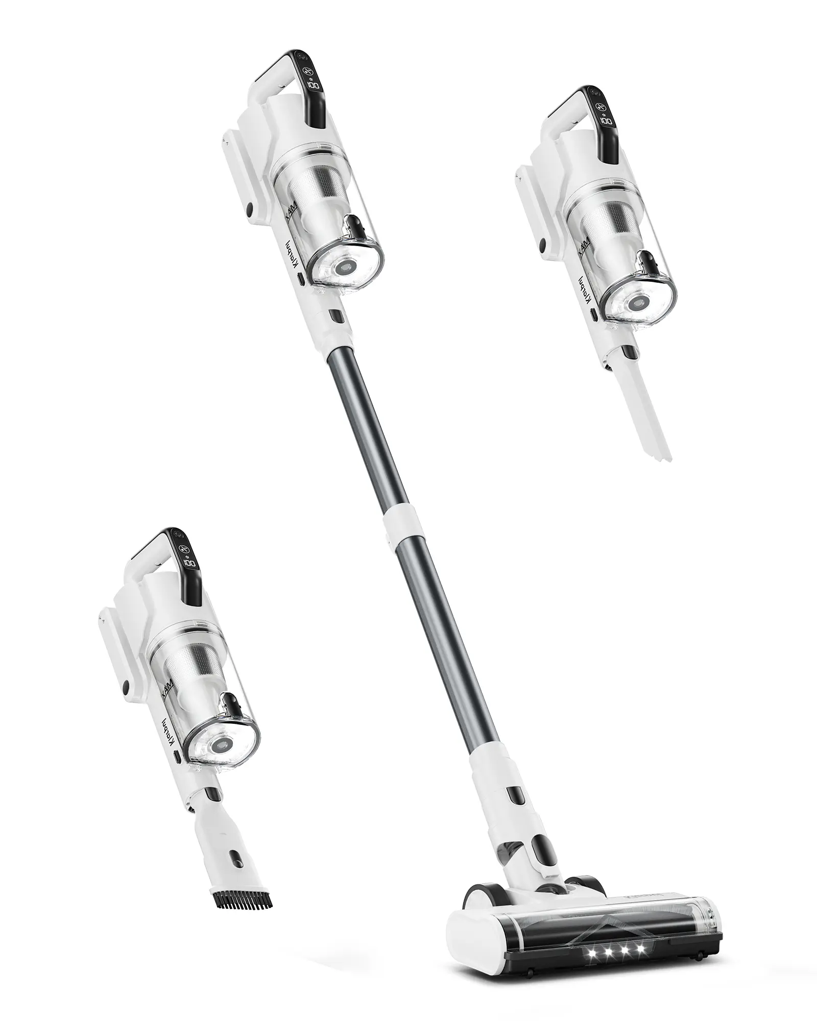 50Kpa Cordless Vacuum Cleaner, 500W Stick Vacuum, 65 Mins Runtime and 2.5H Fast Charging, LED Light Touch Screen, for Pet Hair/Carpet/Floor