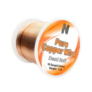 18 Gauge 99.9% Pure Copper Wire for  Making, Electroculture Gardening,  Soft, 1 LB Spool 213Ft Beading Wire