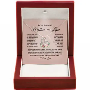 Mother-In-Law Gift Infinity Heart Necklace With Heartfelt Thank You Message Card Thoughtful Keepsake For Wedding Or Anniversaries