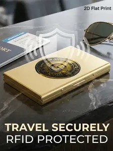 Unisex RFID Blocking Metal Card Holder, Side Open Design, Ultra-Thin Matte Card Case, Safe Storage, Fashion Accessory, Credit Card Wallet, Photocard Holder
