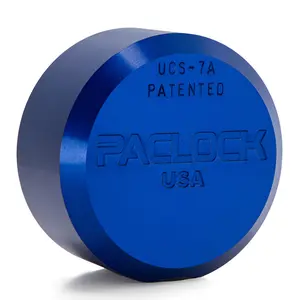 PACLOCK UCS-7A Series Padlock - Hidden-Shackle, Aluminum Material, Flat Back, Hockey-Puck Style Lock with Hasp and Key Code