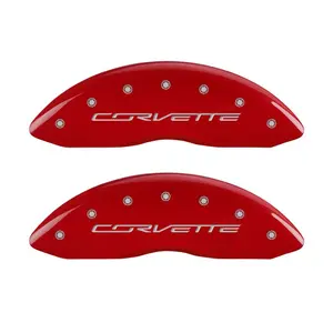 MGP 4 Caliper Covers Engraved Front & Rear C7/Corvette Red finish silver