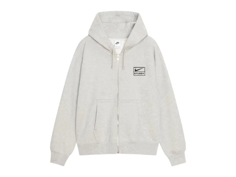Stussy x Nike Fleece Zip Hoodie (FW25) Grey Heather (FW25) (men) by StockX