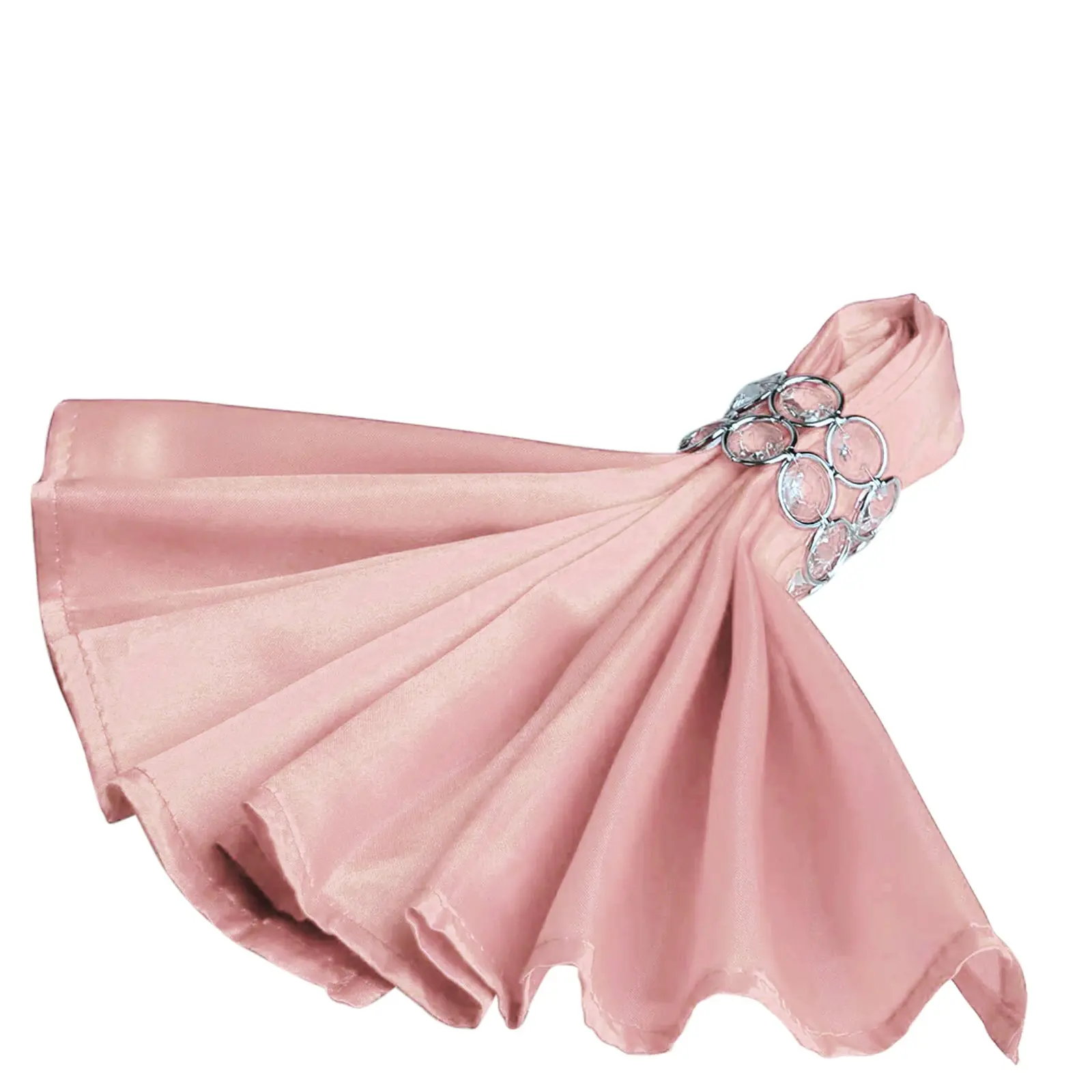 Dusty Rose Soft Satin Tableware Multipack Napkins, 5-Pack 20"x20" Reusable Cloth Napkins with Soft Satin Drape, Wedding-Ready Look for Birthday Events