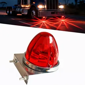 LED Star Watermelon Marker Lights with Brackets 12-24  RGBW Side Markering Lamp Indicator, Outline Watermelon for Semi Truck Trailer