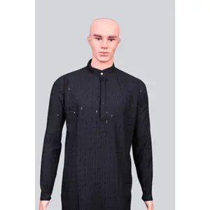 Men's Premium Lakhnavi Kurta-Traditional Embroidery & Sequence Work
