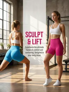 Slim-fit three-piece active set. Made of high-stretch, skin-friendly fabric with no sense of restraint. Suitable for running and other exercises, effortlessly showing your elegant charm. Women's casual bottoms, fitness shorts, basic fabric. Gym Elegance