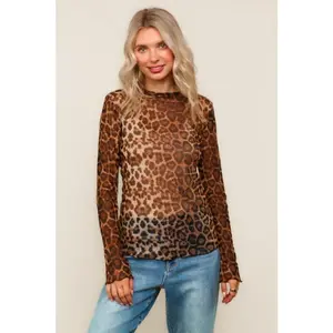 Curvy Fierce & Flawless Leopard Mesh Top