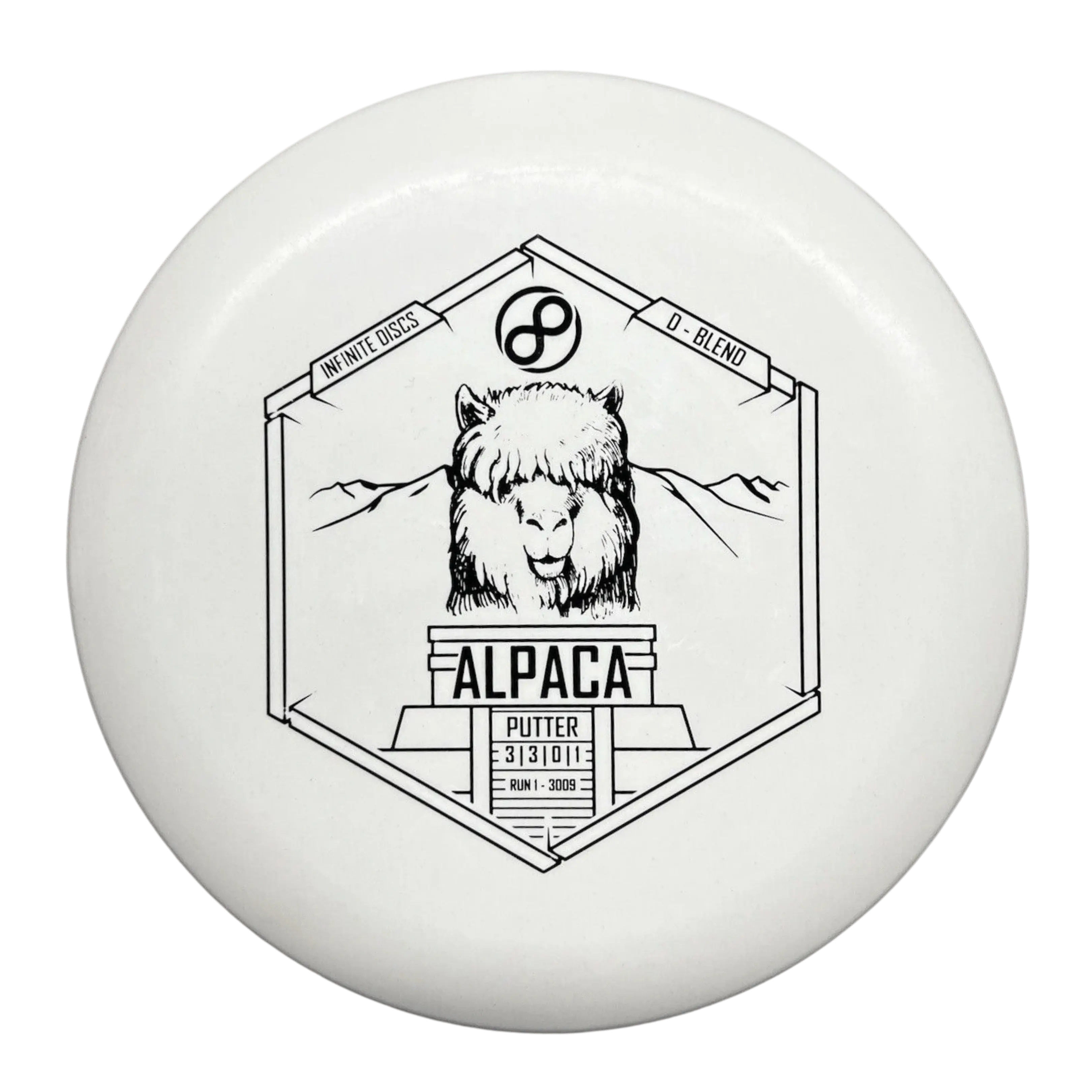 INFINITE DISCS Alpaca Beadless Putt & Approach Putter - Stable Disc with High Glide and Torque Resistance - Available in Halo & Metal Flake Plastics, Flight Numbers