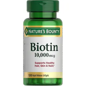 Biotin Hair Skin and Nails Vitamins, Supports Healthy Hair, Skin and Nails, 10,000 mcg, 120 Softgels (Pack of 1)