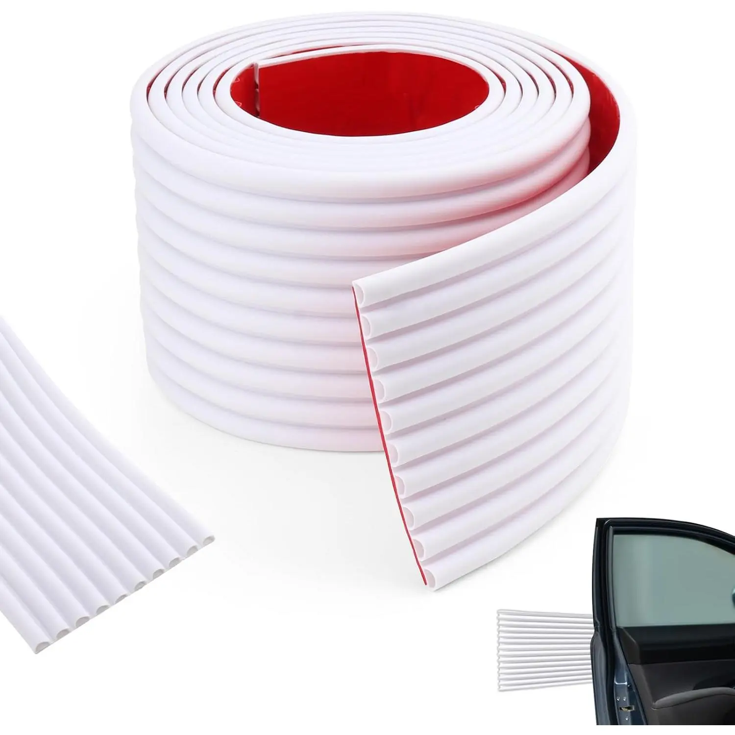 Garage Wall Protector, Self-Adhesive Rubber Bumper Protectors for  SUV Doors,Anti-Scratch and  Garage Wall Protector Strip for  Doors,4.72in x 9.84ft (White) (9.84FT)
