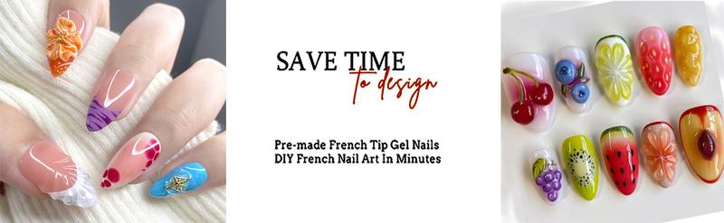 10Pcs Press on Nails Medium Almond Fake Nails with 3D Pearl Gold Beads Designs Stick on Nails 3D Flower Butterfly False Nails Spring Summer Acrylic Nails Silver Star Glue on Nails for Women