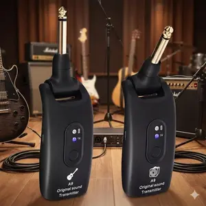 2.4Ghz wireless Guitar system rechargeable transmitter 7 receiver for electric Guitar Bass Audio Transmission up to 100ft range 280-Degree Swivel 4-Hour battery life