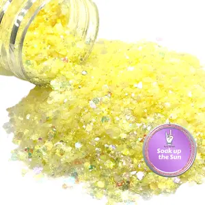 Soak up the Sun Yellow Iridescent Chunky Glitter Mix