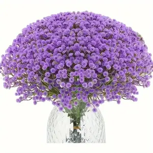 Artificial Mixed Floral Arrangement, 25pcs/set Purple Starry Sky Artificial Flower, Decorative Flower for Home Party Wedding, Home Decor Supplies, Fruit