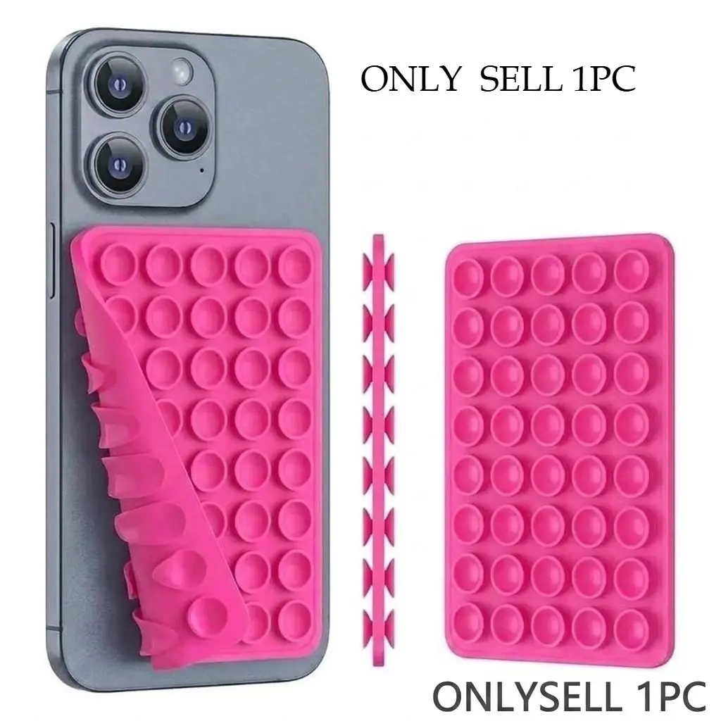 1 double-sided silicone solid color suction cup phone holder, adjustable angle and compact design, suitable for makeup, dance, fitness, yoga, shower, drama watching, video shooting and selfies Accessories